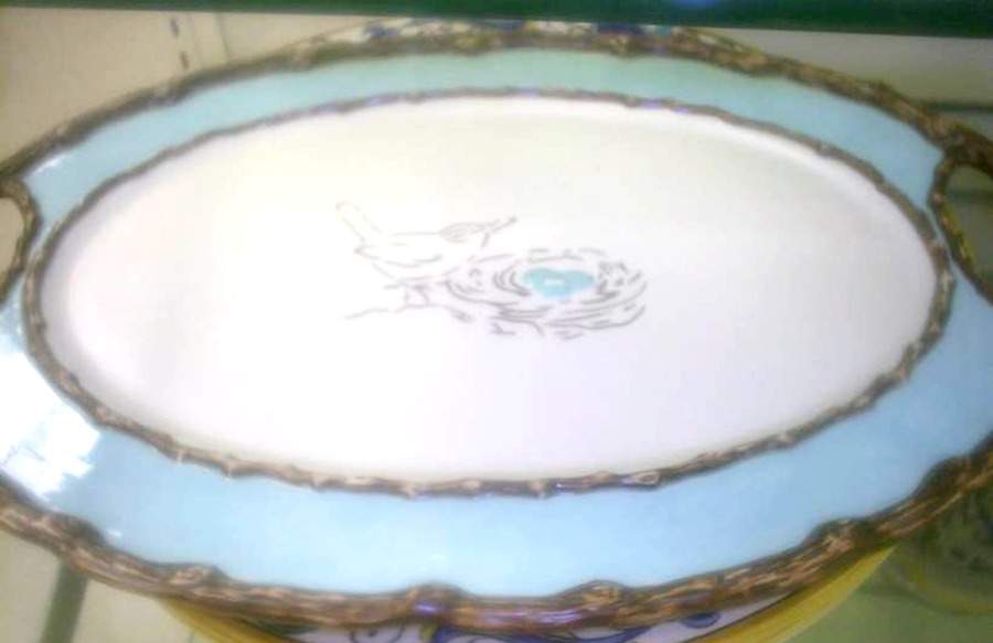 Nesting Birds Nest 13" Oval Serving Platter by Mud Pie-1