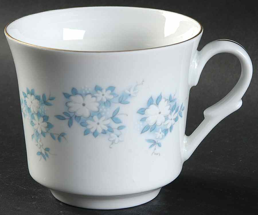 Danube (Blue White Floral) Flat Cup by Montgomery Ward-1