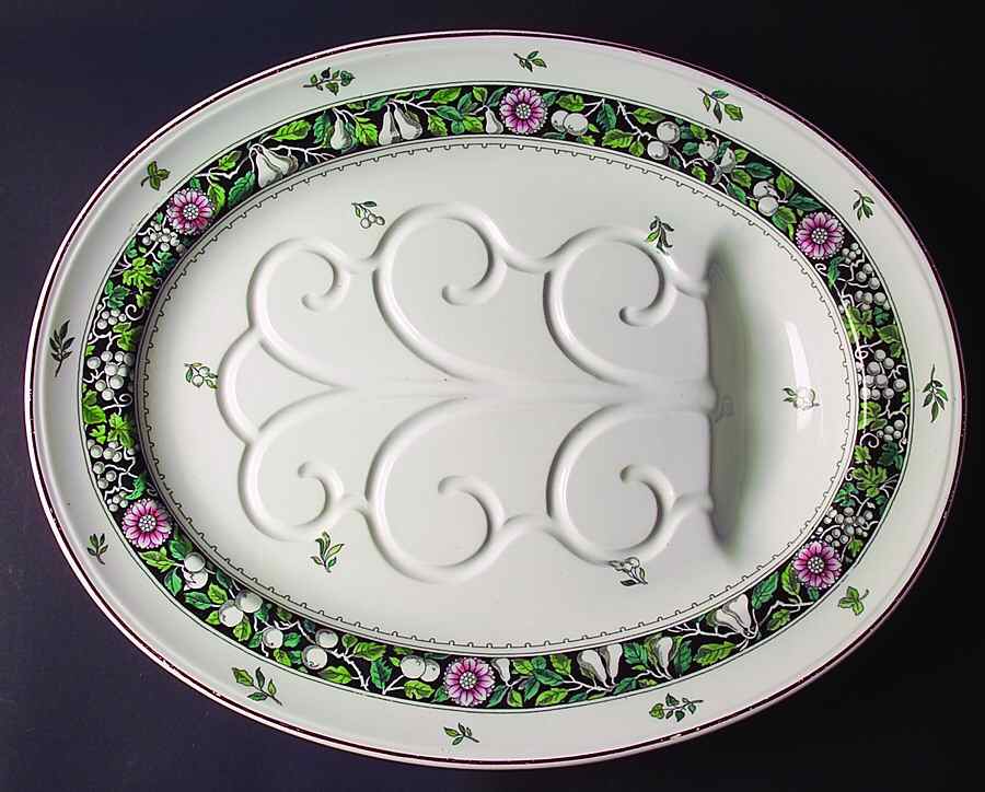 Epping Fruit (White Background) 19" Oval Platter with Well by Minton-1