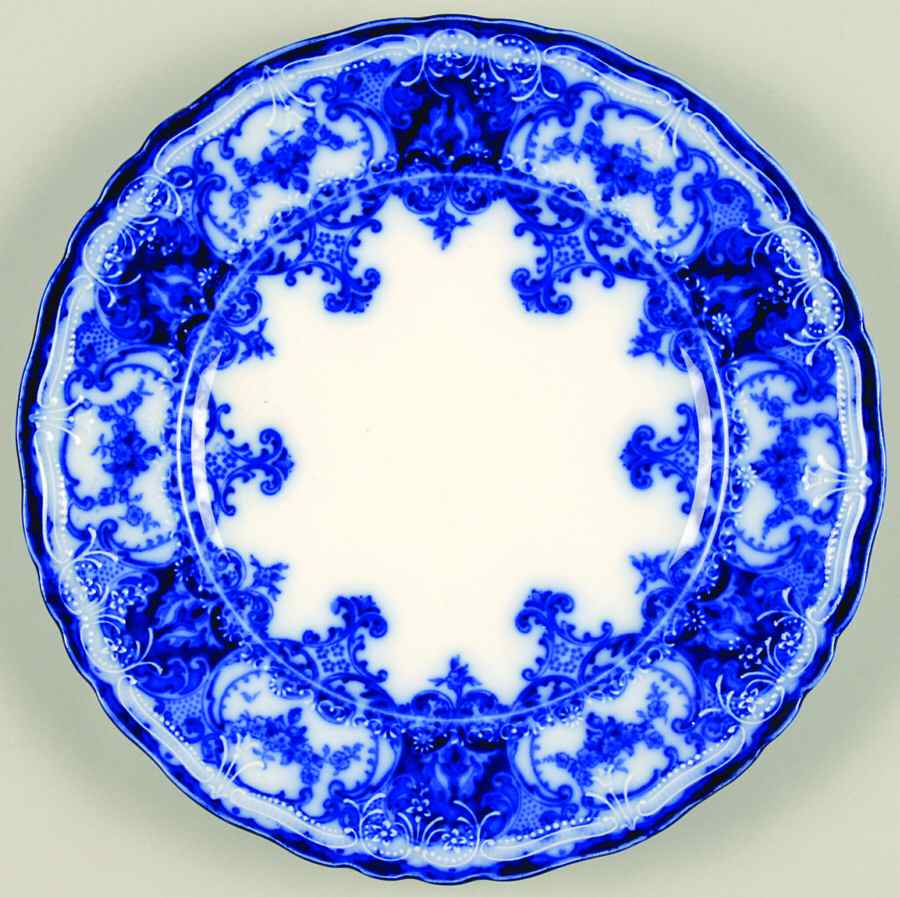 Dainty (No Trim, Flow Blue) Salad Plate by John Maddock & Sons-1