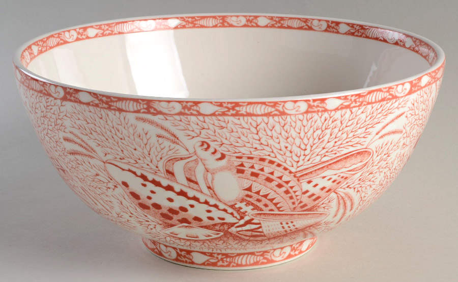 Coral Torquay 10" Large Salad Serving Bowl by Mottahedeh-1