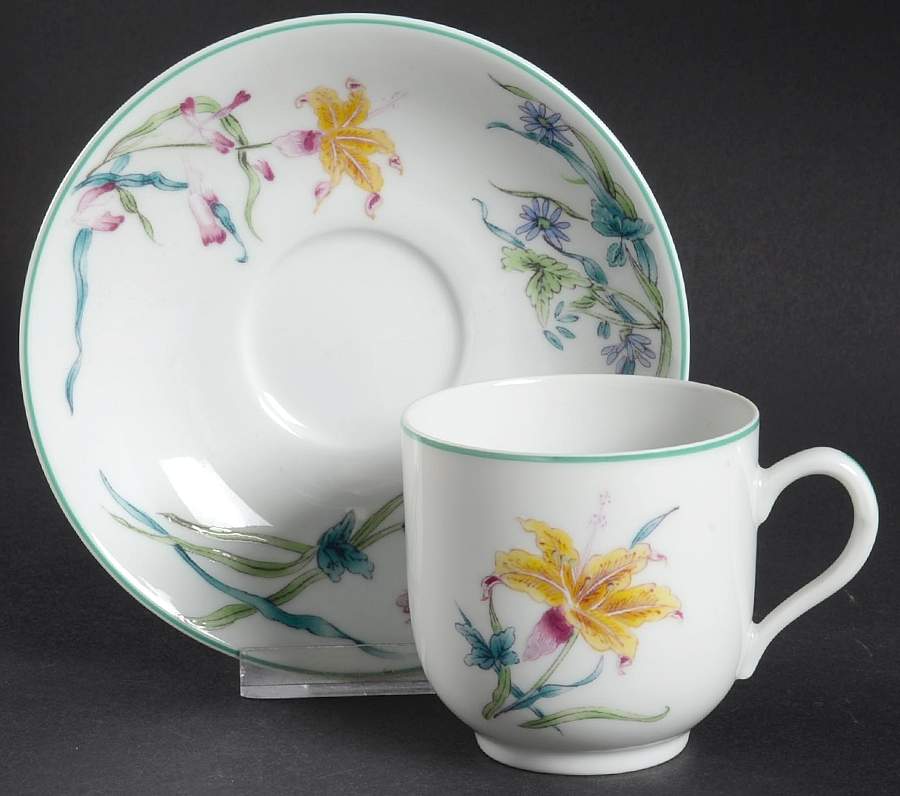 Lady Charlotte's Lily Flat Cup & Saucer Set by Mottahedeh-1