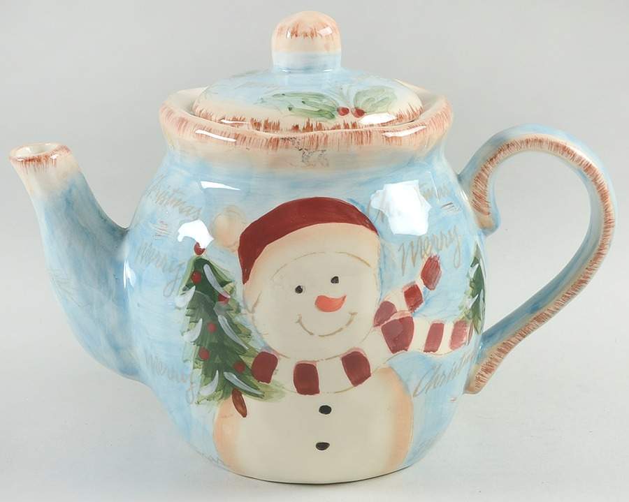 Snowman Teapot & Lid by Maxcera Corp-1