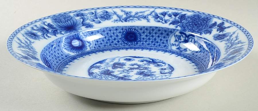 Imperial Blue (No Trim) Large Rim Soup Bowl by Mottahedeh-1