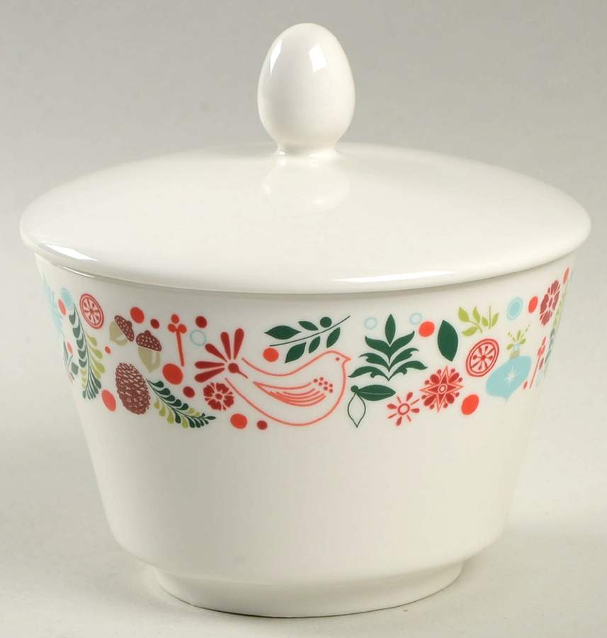 Partridge Garden Sugar Bowl & Lid by Martha Stewart-1