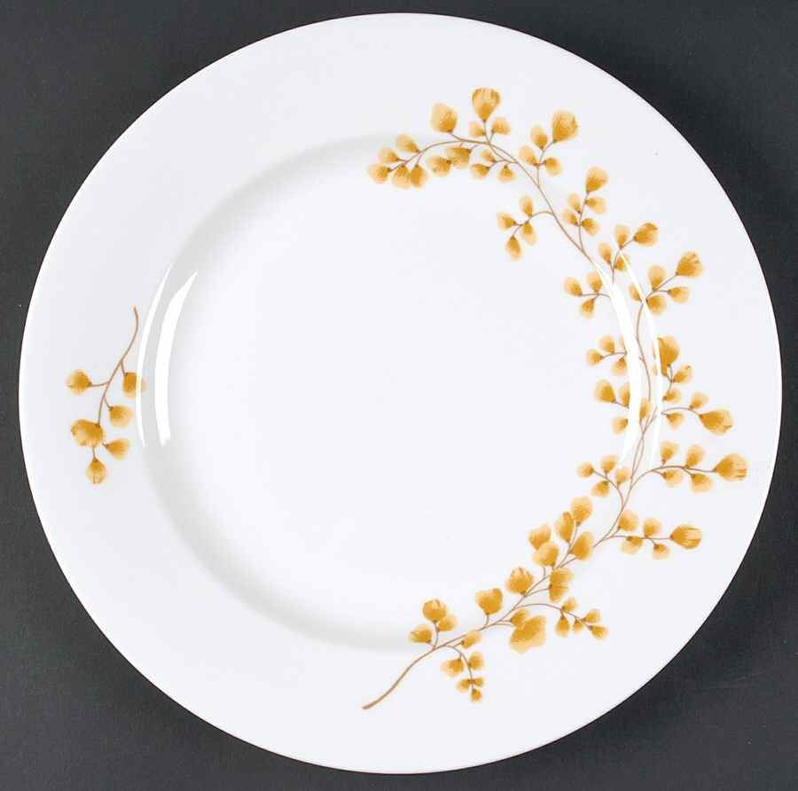 Maidenhair Fern Yellow Dinner Plate by Martha Stewart-1