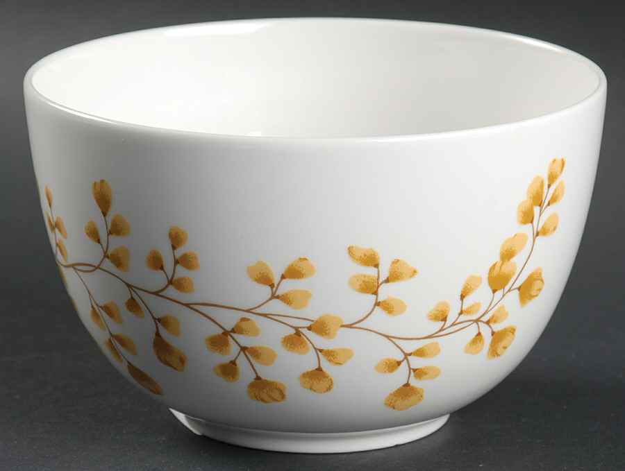 Maidenhair Fern Yellow Soup/Cereal Bowl by Martha Stewart-1