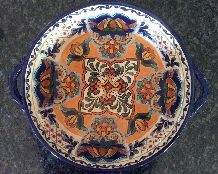 Terra Bella 15" Round Handled Platter by Maxcera Corp-1