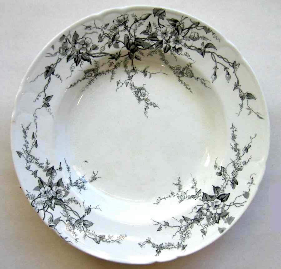 Spray Black Rim Soup Bowl by Alfred Meakin-1