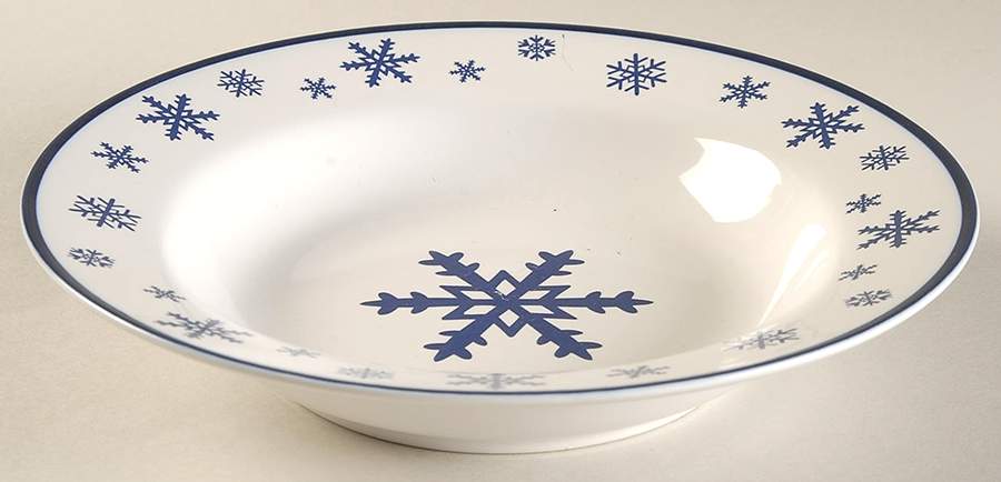 Snowflake Rim Soup Bowl by Meiwa-1