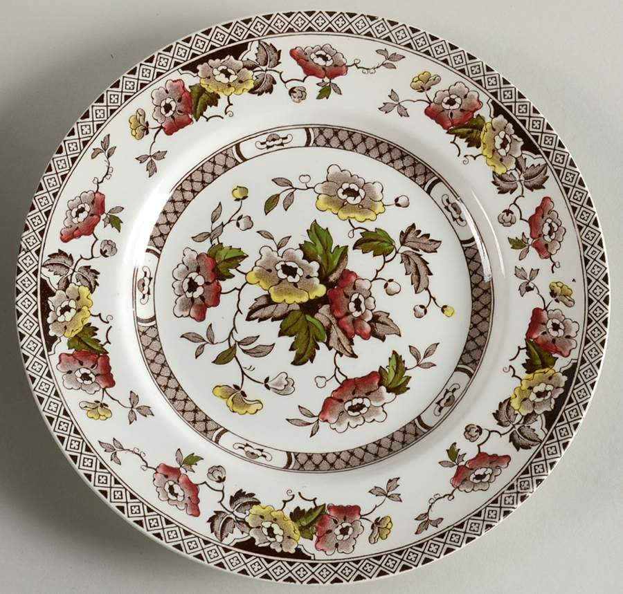 Windsor Brown Multicolor(Smooth) Salad Plate by W R Midwinter Ltd-1