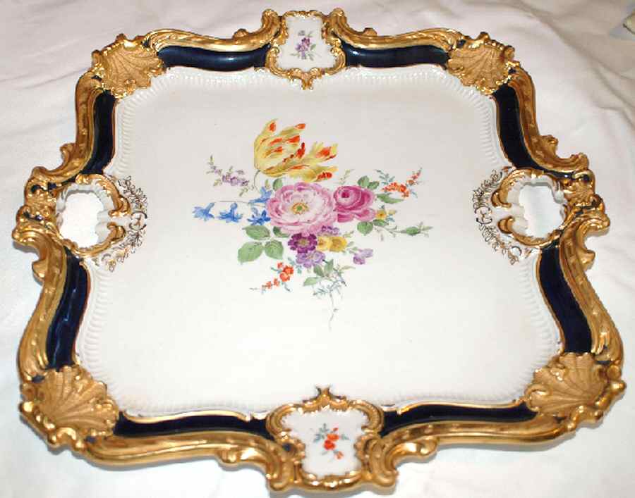 332G 14" Square Tray by Meissen (Germany)-1