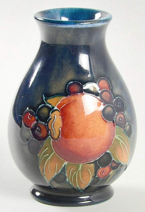 Pomegranate (Blue Background) 3" Mini Bud Vase by Moorcroft-1