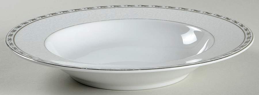 Platinum Ribbon Rim Soup Bowl by Mikasa-1