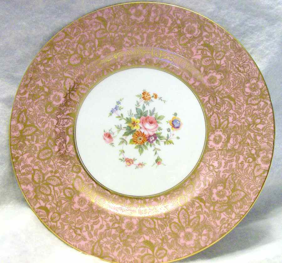 Brocade Pink Dinner Plate by Minton-1