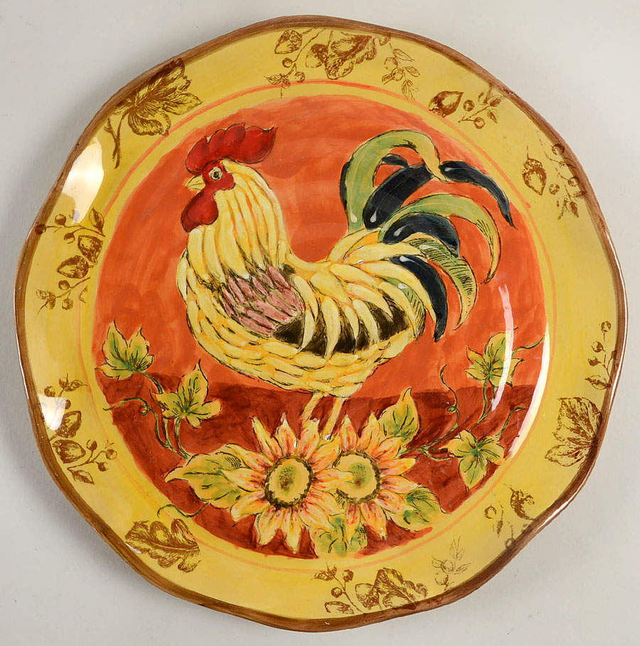 Orange Rooster Dinner Plate by Maxcera Corp-1
