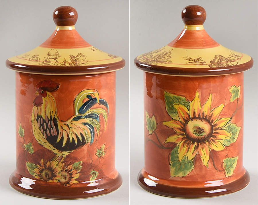 Orange Rooster Medium Canister & Lid by Maxcera Corp-1