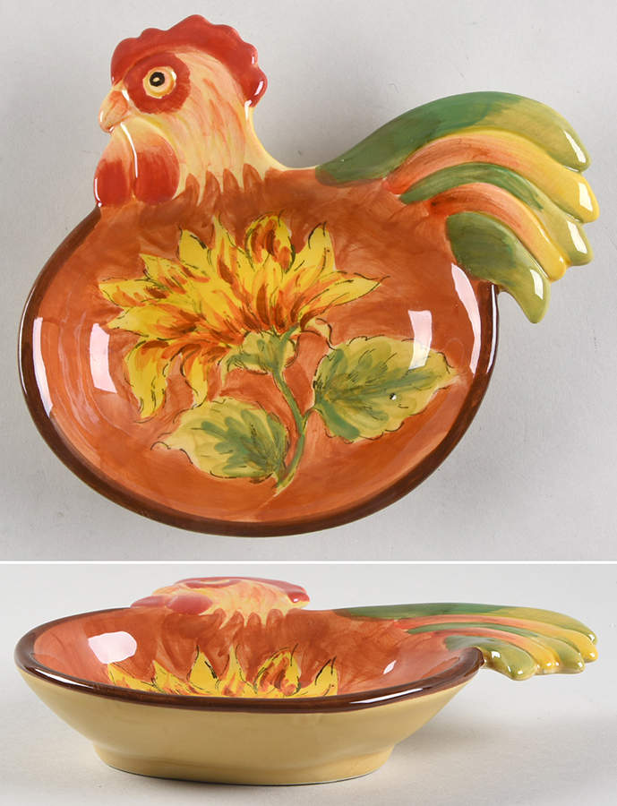 Orange Rooster Figural Dip Bowl by Maxcera Corp-1
