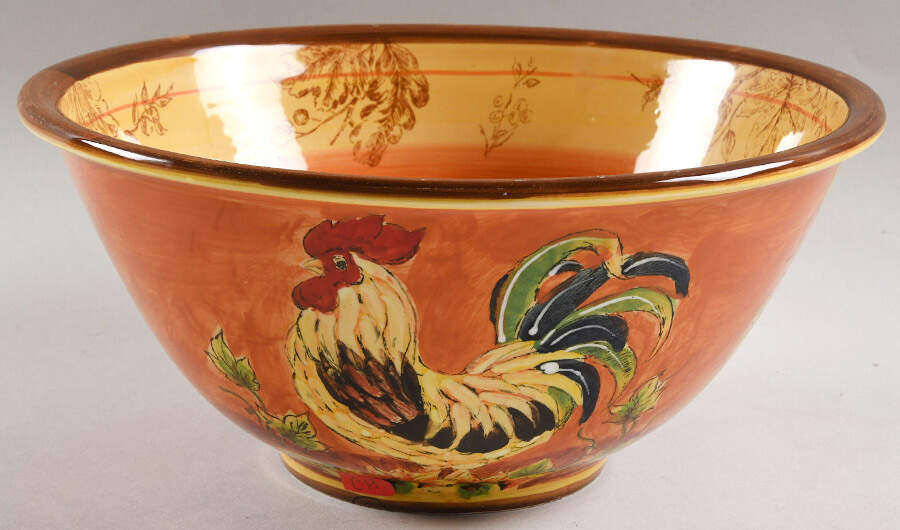Orange Rooster 10" Round Serving Bowl by Maxcera Corp-1
