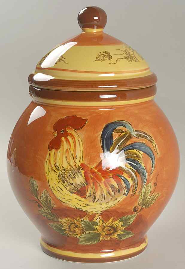 Orange Rooster Cookie Jar & Lid by Maxcera Corp-1