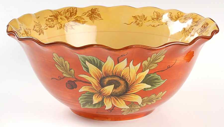Orange Rooster 12" Ruffled Bowl by Maxcera Corp-1