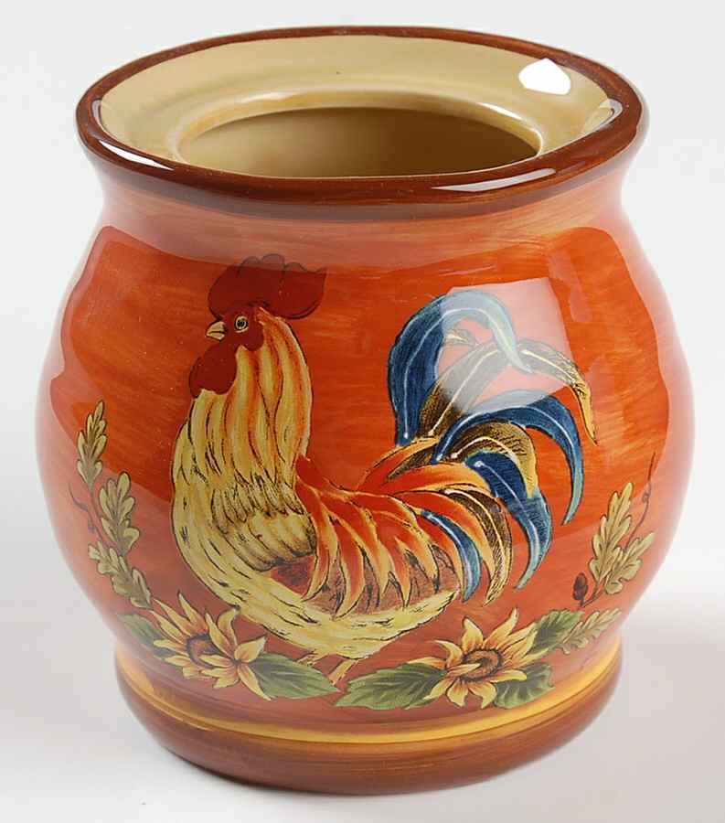 Orange Rooster Sugar Bowl No Lid by Maxcera Corp-1