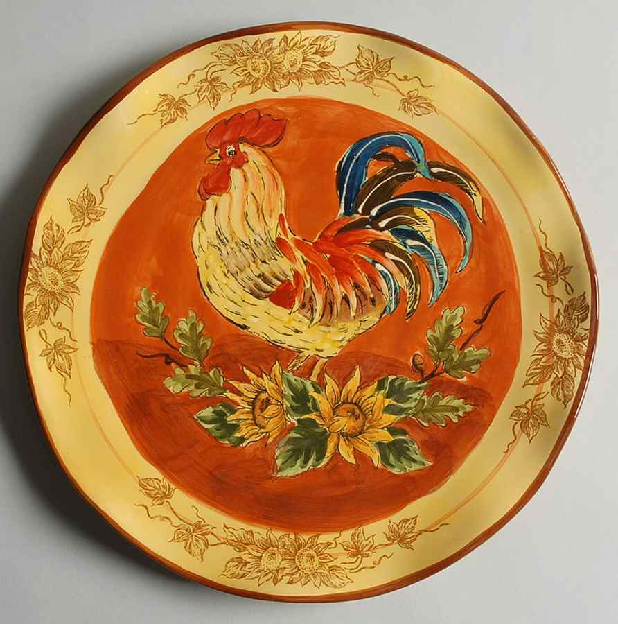 Orange Rooster Dinner Plate by Maxcera Corp-1
