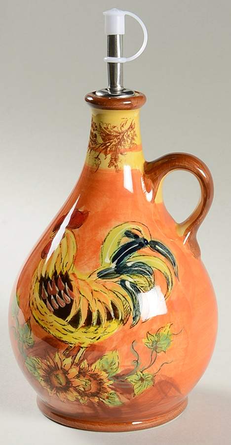 Orange Rooster Oil Cruet with Drizzle Spout by Maxcera Corp-1