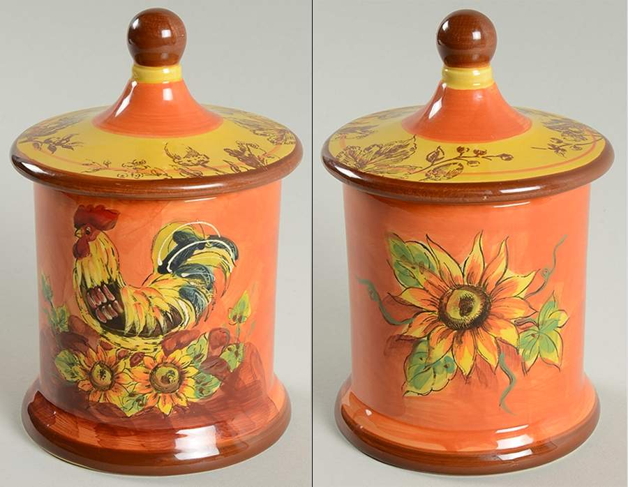 Orange Rooster Small Canister & Lid by Maxcera Corp-1