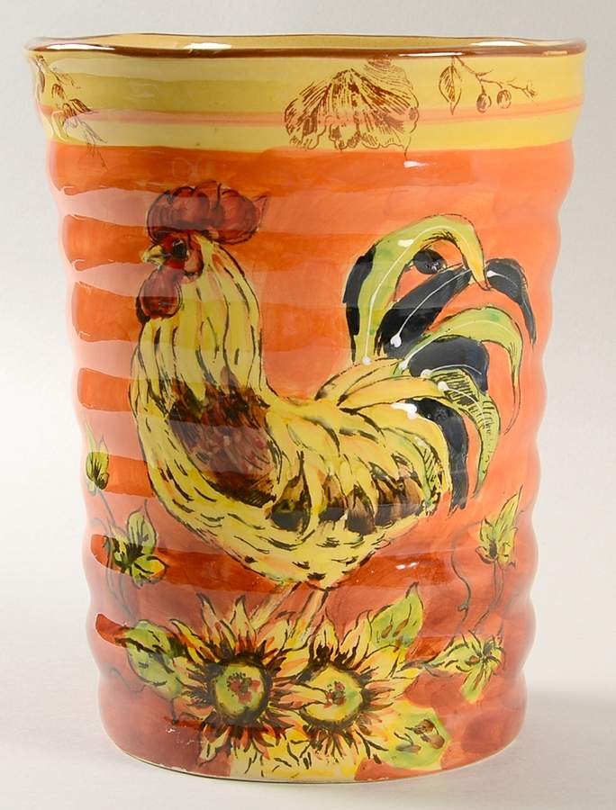 Orange Rooster Utensil Holder by Maxcera Corp-1