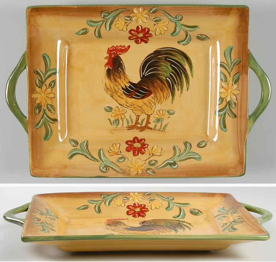Honey Rooster 15" Handled Tray by Maxcera Corp-1