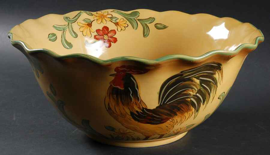 Honey Rooster 12" Ruffled Bowl by Maxcera Corp-1