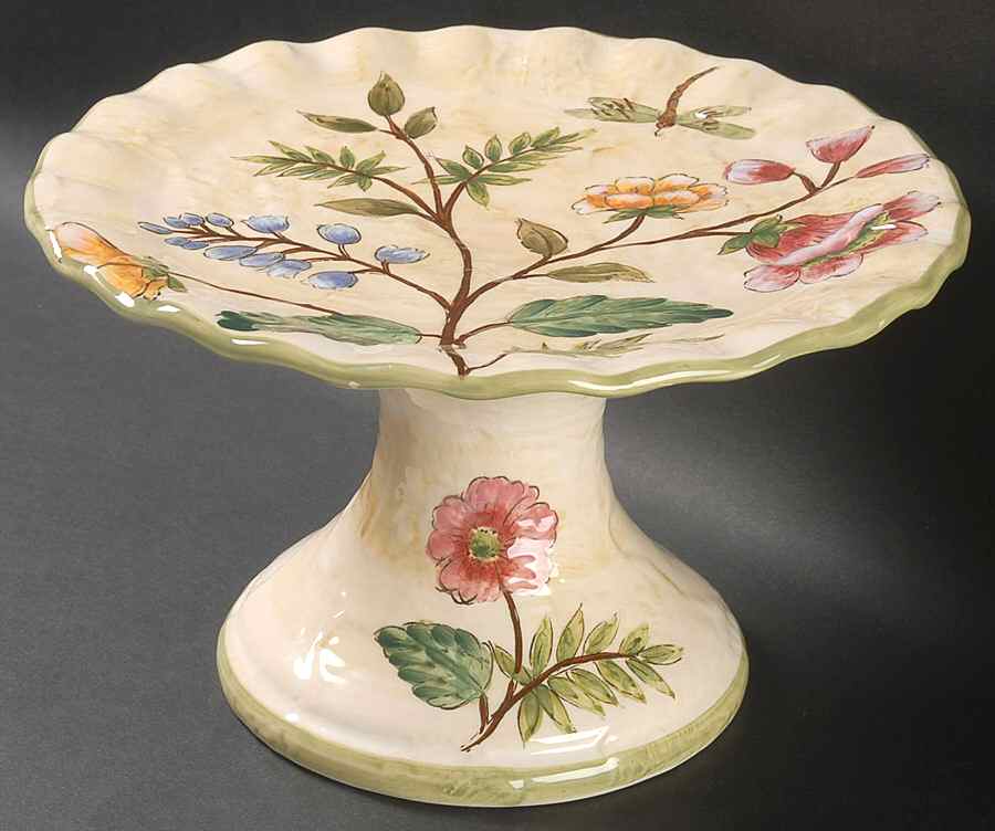 Spring Bloom 10" Diameter Pedestal Cake Stand by Maxcera Corp-1