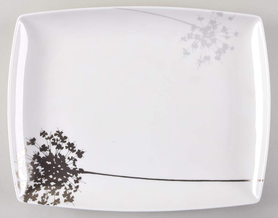 Floral Silhouette 13" Rectangular Serving Platter by Mikasa-1