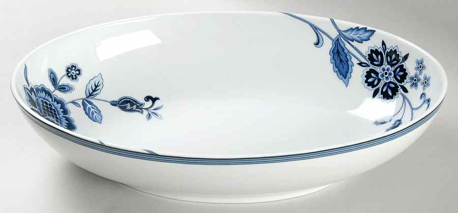 Indigo Bloom 10" Oval Vegetable Bowl by Mikasa-1