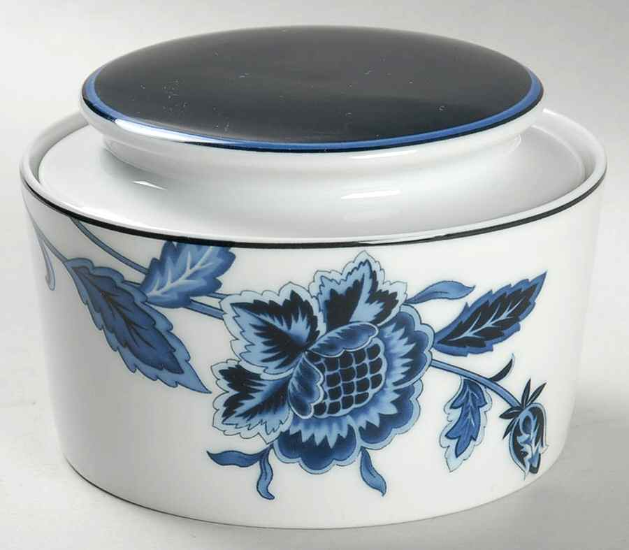 Indigo Bloom Sugar Bowl & Lid by Mikasa-1
