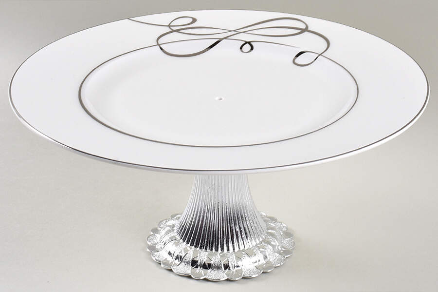 Love Story Cake Stand with 4"-5" Metal Pedestal  Hc by Mikasa-1