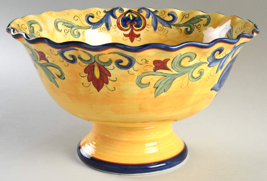 Yellow Talavera Footed Bowl by Maxcera Corp-1