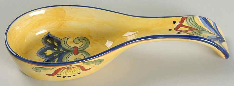 Yellow Talavera Spoon Rest/Holder (Holds 1 Spoon) by Maxcera Corp-1
