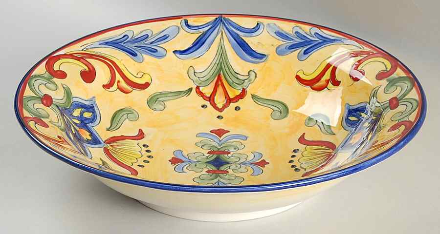 Yellow Talavera 12" Round Serving Bowl by Maxcera Corp-1