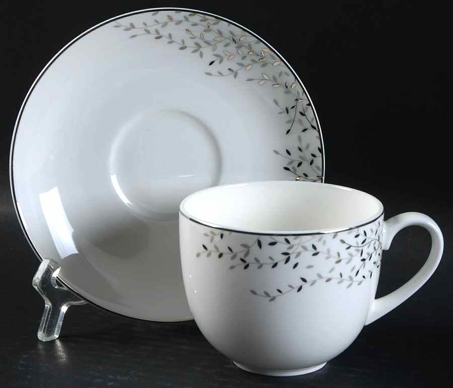 Shimmer Vine Flat Cup & Saucer Set by Mikasa-1