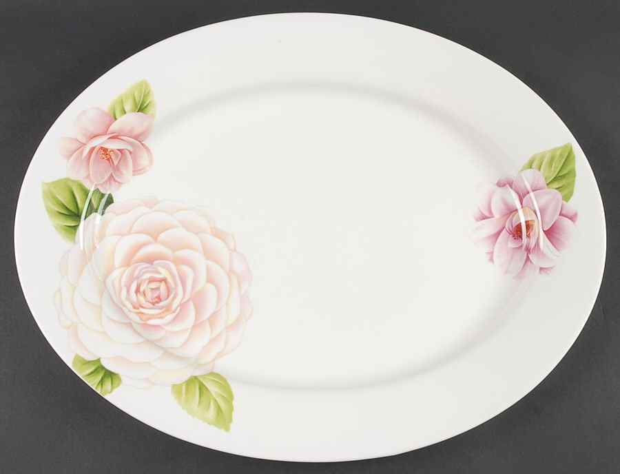 Tea Blossom 16" Oval Serving Platter by Martha Stewart-1
