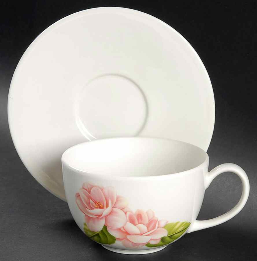 Tea Blossom Flat Cup & Saucer Set by Martha Stewart-1