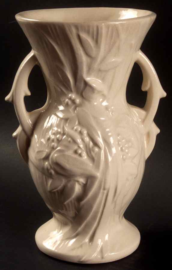 Peacock White 8" Vase by Nelson McCoy-1