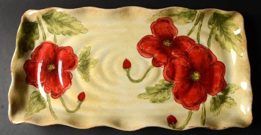 Poppies 17" Rectangular Tray by Maxcera Corp-1