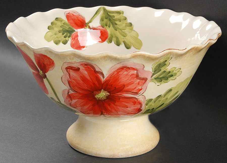Poppies 10" Footed Bowl by Maxcera Corp-1