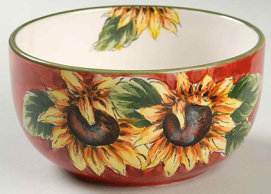 Red Sunflower Soup/Cereal Bowl by Maxcera Corp-1
