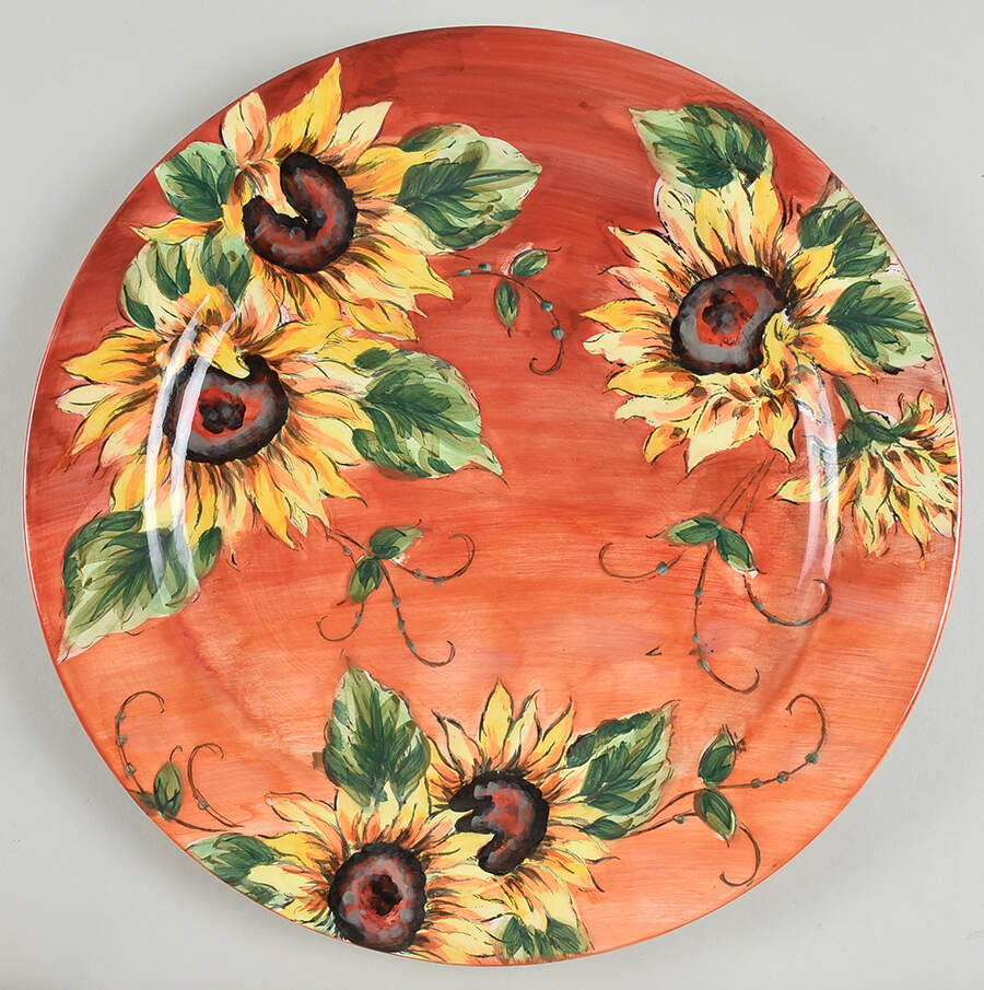 Sunset Sunflower 14" Chop Plate (Round Platter) by Maxcera Corp-1