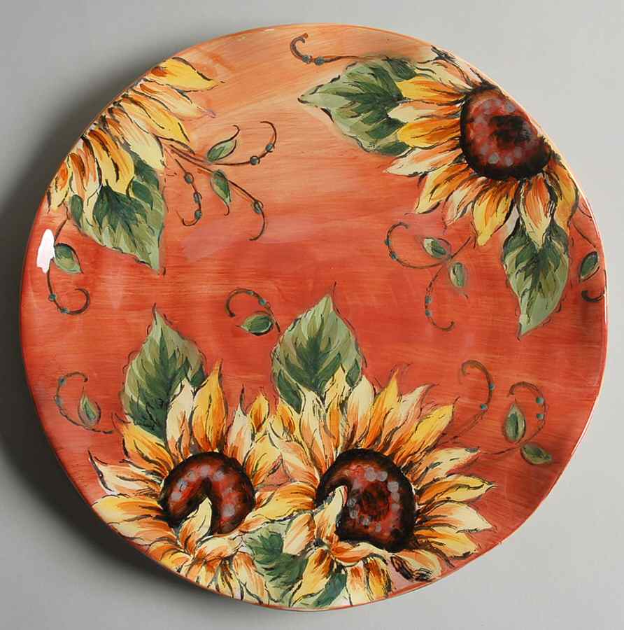 Sunset Sunflower Dinner Plate by Maxcera Corp-1