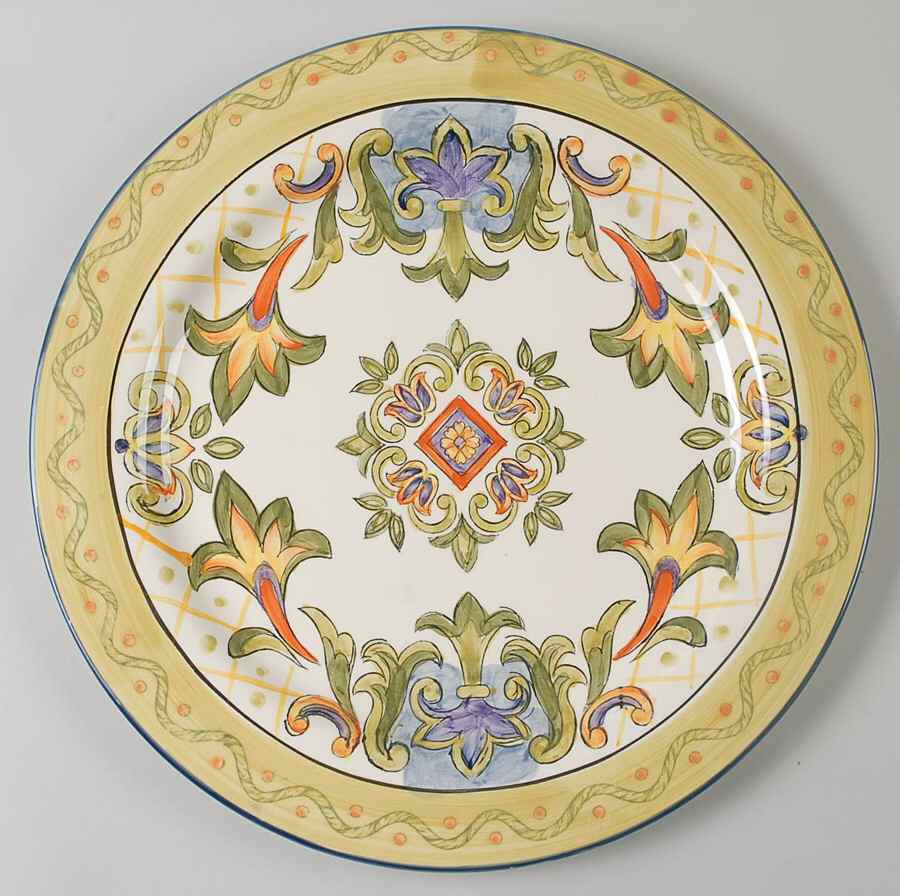 Green Talavera 14" Chop Plate (Round Platter) by Maxcera Corp-1